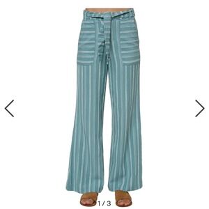 O’NEILL Sandoval Stripe Woven Wide Leg Pants Size 24 Cameo Blue